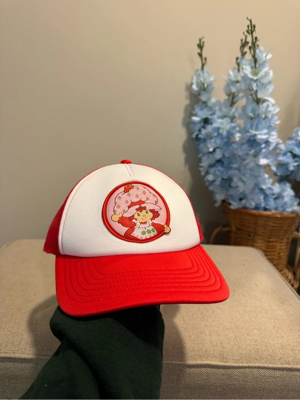 Red & White Strawberry Shortcake Patch Trucker Cap Hat